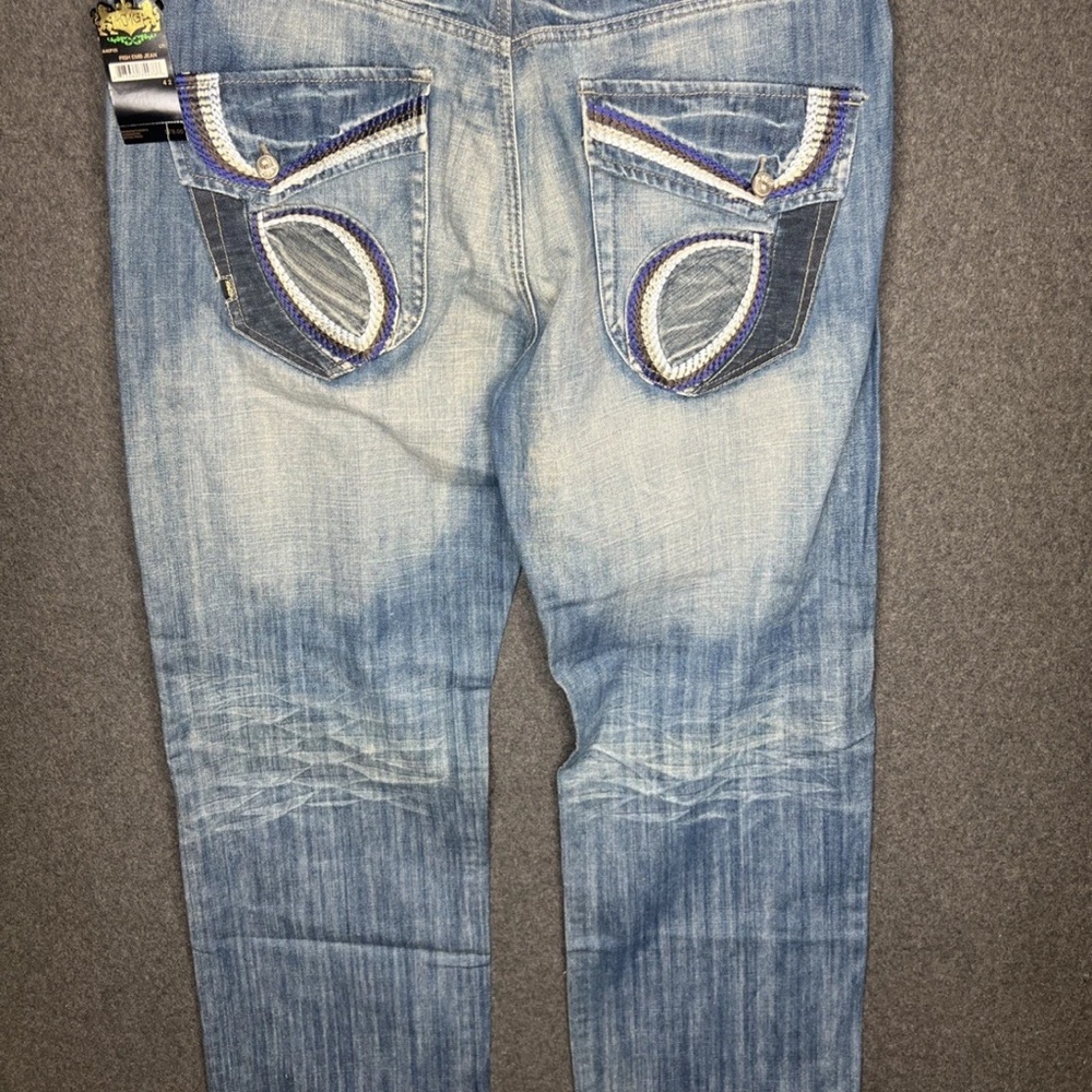 Akademiks Men's Blue Jeans with Unique Stitching size 42